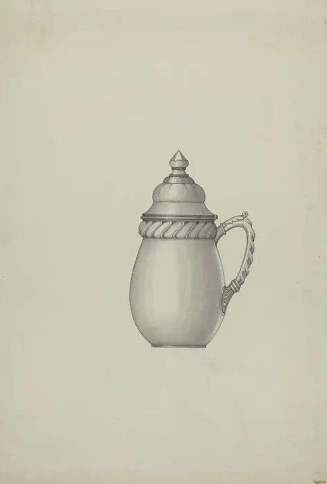 Framed Print : Pewter Honey Jar, c. 1937. Creator: Dana Bartlett Framed Print : Pewter Honey Jar, c. 1937. Creator: Dana Bartlett