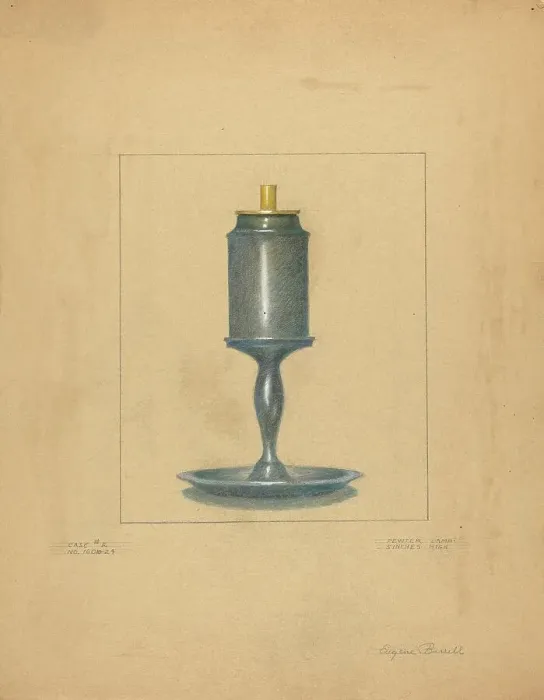 Framed Print : Pewter Lamp, 1935 / 1942. Creator: Eugene Barrell Framed Print : Pewter Lamp, 1935 / 1942. Creator: Eugene Barrell
