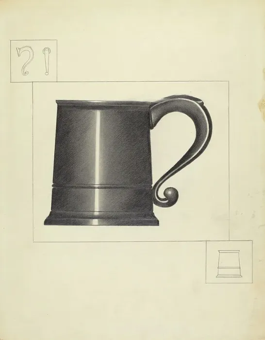 Framed Print : Pewter Mug, 1935 / 1942. Creator: Charlotte Winter Framed Print : Pewter Mug, 1935 / 1942. Creator: Charlotte Winter
