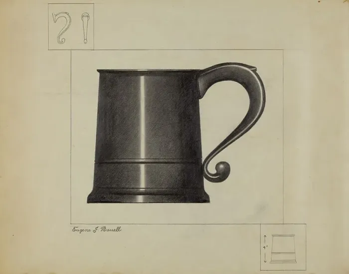 Framed Print : Pewter Mug, c. 1936. Creator: Eugene Barrell Framed Print : Pewter Mug, c. 1936. Creator: Eugene Barrell