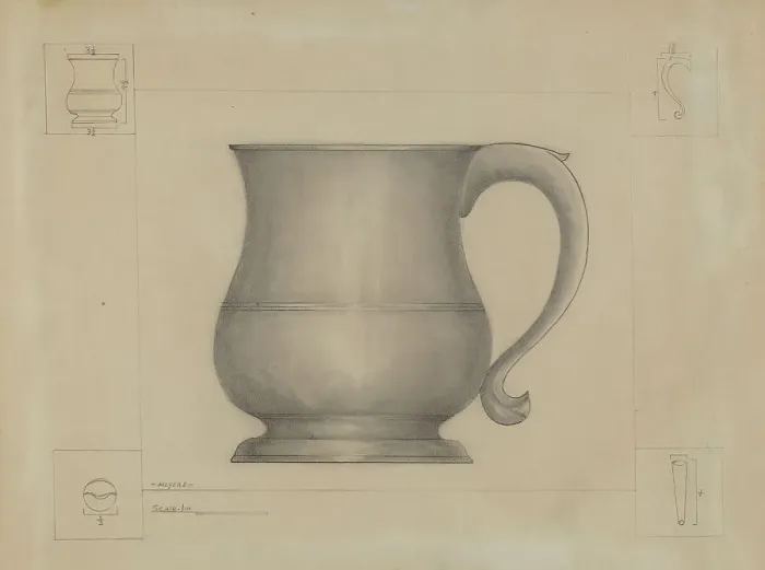 Framed Print : Pewter Mug, c. 1936. Creator: Henry Meyers Framed Print : Pewter Mug, c. 1936. Creator: Henry Meyers