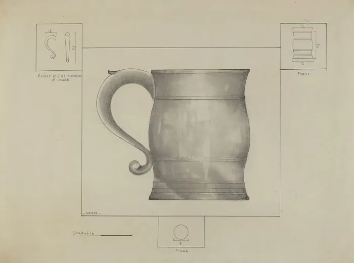 Framed Print : Pewter Mug, c. 1936. Creator: Henry Meyers Framed Print : Pewter Mug, c. 1936. Creator: Henry Meyers