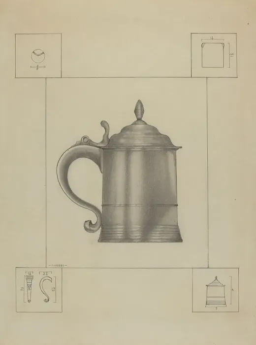 Framed Print : Pewter Mug, c. 1936. Creator: Henry Meyers Framed Print : Pewter Mug, c. 1936. Creator: Henry Meyers