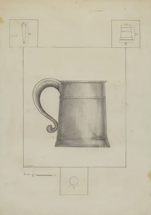 Framed Print : Pewter Mug, c. 1936. Creator: Henry Meyers Framed Print : Pewter Mug, c. 1936. Creator: Henry Meyers