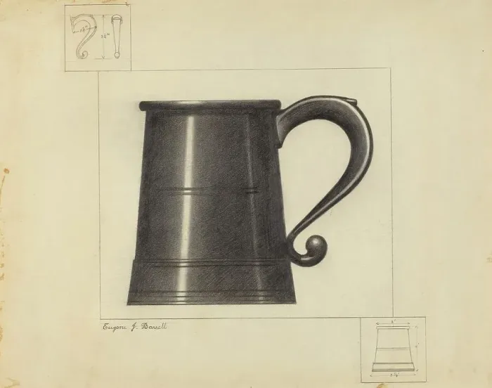 Framed Print : Pewter Mug, c. 1939. Creator: Eugene Barrell Framed Print : Pewter Mug, c. 1939. Creator: Eugene Barrell