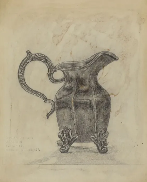 Framed Print : Pewter Pitcher, 1935 / 1942. Creator: Hans Westendorff Framed Print : Pewter Pitcher, 1935 / 1942. Creator: Hans Westendorff