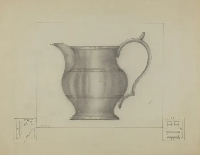 Framed Print : Pewter Pitcher, 1935 / 1942. Creator: Henry Meyers Framed Print : Pewter Pitcher, 1935 / 1942. Creator: Henry Meyers