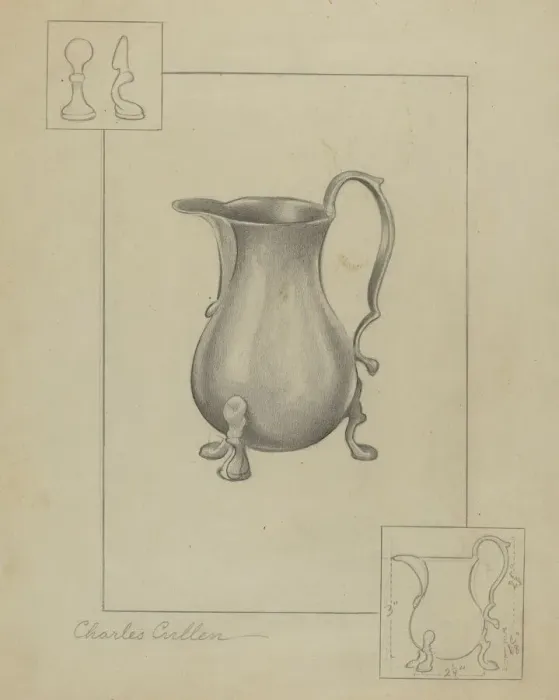 Framed Print : Pewter Pitcher, 1936. Creator: Charles Cullen Framed Print : Pewter Pitcher, 1936. Creator: Charles Cullen