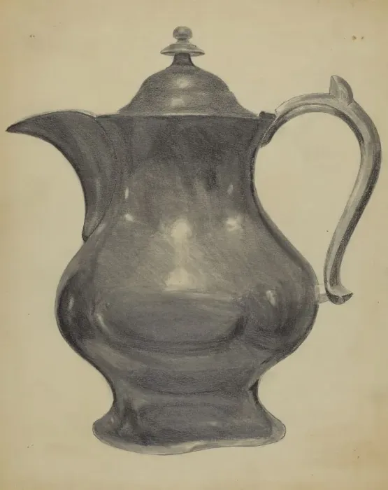 Framed Print : Pewter Pitcher, c. 1936. Creator: Charles Cullen Framed Print : Pewter Pitcher, c. 1936. Creator: Charles Cullen
