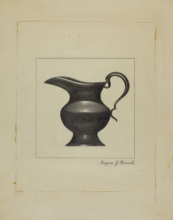 Framed Print : Pewter Pitcher, c. 1936. Creator: Eugene Barrell Framed Print : Pewter Pitcher, c. 1936. Creator: Eugene Barrell