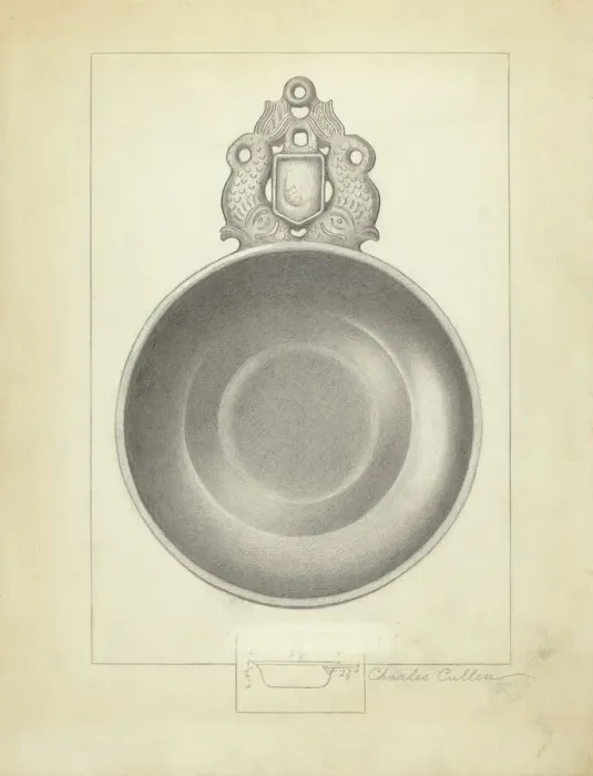 Framed Print : Pewter Porringer, 1935 / 1942. Creator: Charles Cullen Framed Print : Pewter Porringer, 1935 / 1942. Creator: Charles Cullen
