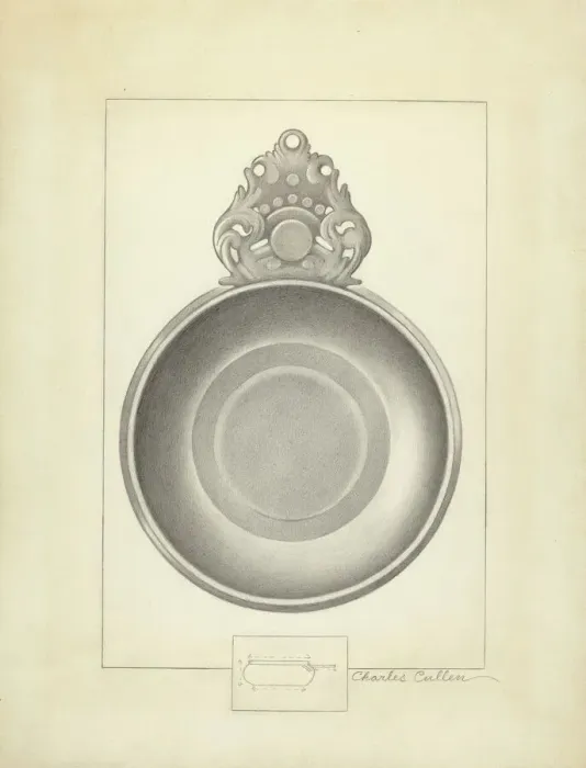 Framed Print : Pewter Porringer, c. 1936. Creator: Charles Cullen Framed Print : Pewter Porringer, c. 1936. Creator: Charles Cullen