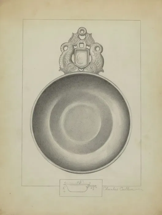 Framed Print : Pewter Porringer, c. 1936. Creator: Charles Cullen Framed Print : Pewter Porringer, c. 1936. Creator: Charles Cullen