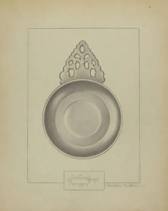 Framed Print : Pewter Porringer, c. 1936. Creator: Charles Cullen Framed Print : Pewter Porringer, c. 1936. Creator: Charles Cullen