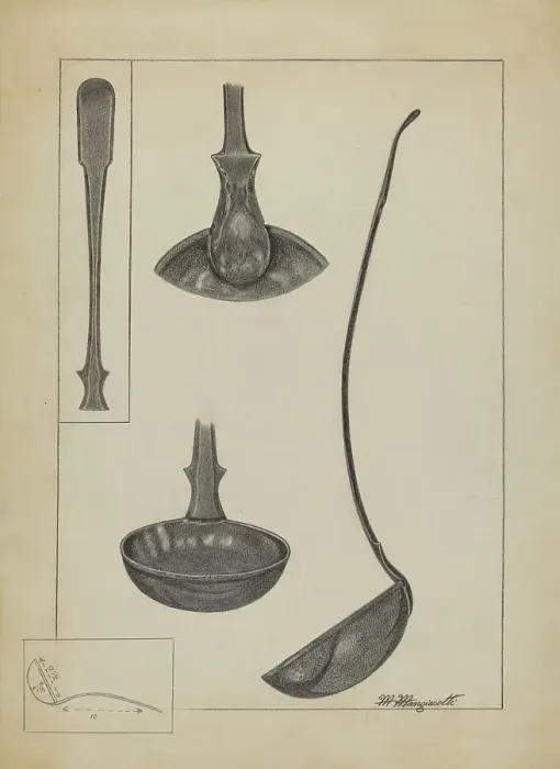 Framed Print : Pewter Spoon, 1935 / 1942. Creator: Matthew Mangiacotti Framed Print : Pewter Spoon, 1935 / 1942. Creator: Matthew Mangiacotti