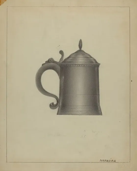 Framed Print : Pewter Tankard, c. 1936. Creator: Arsen Maralian Framed Print : Pewter Tankard, c. 1936. Creator: Arsen Maralian