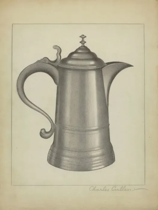 Framed Print : Pewter Tankard, c. 1936. Creator: Charles Cullen Framed Print : Pewter Tankard, c. 1936. Creator: Charles Cullen