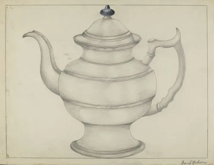 Framed Print : Pewter Teapot, 1935 / 1942. Creator: Frank Nelson Framed Print : Pewter Teapot, 1935 / 1942. Creator: Frank Nelson