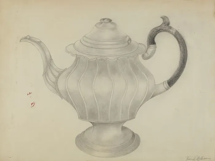 Framed Print : Pewter Teapot, 1935 / 1942. Creator: Frank Nelson Framed Print : Pewter Teapot, 1935 / 1942. Creator: Frank Nelson