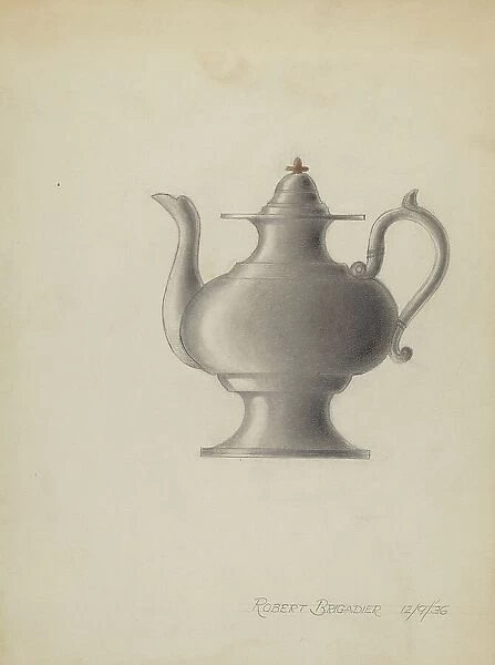 Pewter Teapot, 1936. Creator: Robert Brigadier
