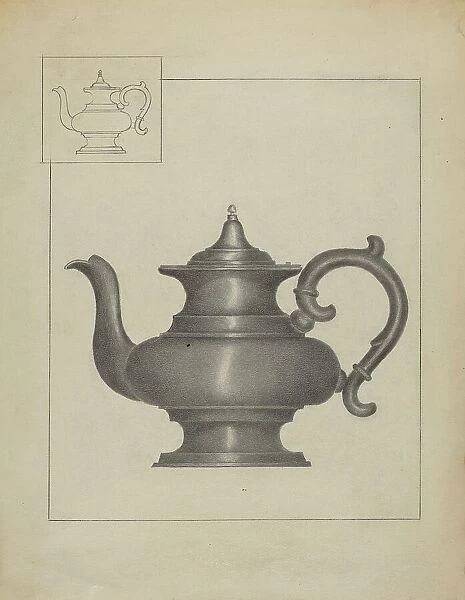 Pewter Teapot, c. 1936. Creator: Janet Riza