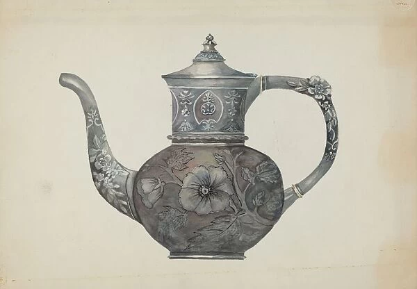 Pewter Teapot, c. 1937. Creator: Beulah Bradleigh