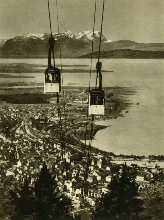Framed Print : The Pfanderbahn cable car, Bregenz, Austria, c1935. Creator: Unknown Framed Print : The Pfanderbahn cable car, Bregenz, Austria, c1935. Creator: Unknown