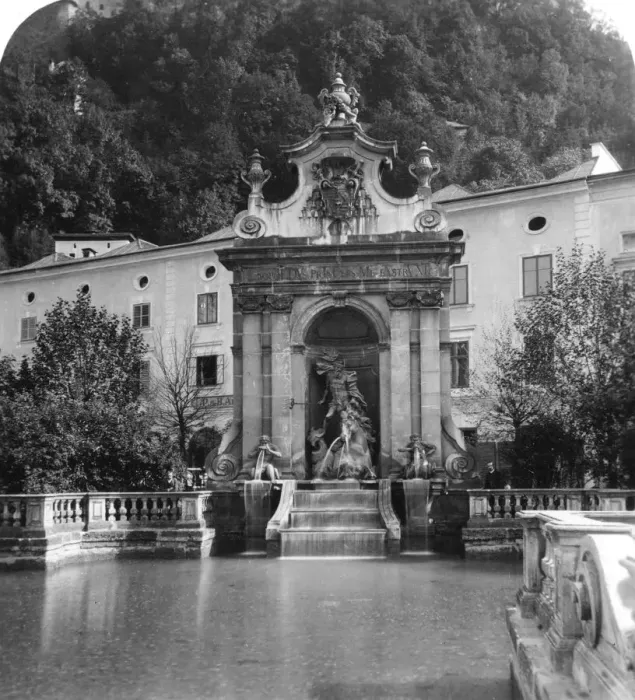 Framed Print : Pferdeschwemme, Salzburg, Austria, c1900. Artist: Wurthle & Sons Framed Print : Pferdeschwemme, Salzburg, Austria, c1900. Artist: Wurthle & Sons