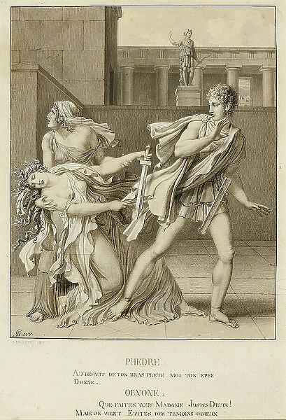 Phaedre, Having Declared Her Passion, Attempts to Kill Herself with the Sword of Hippolytus, c1801. Creator: Girodet de Roucy-Trioson