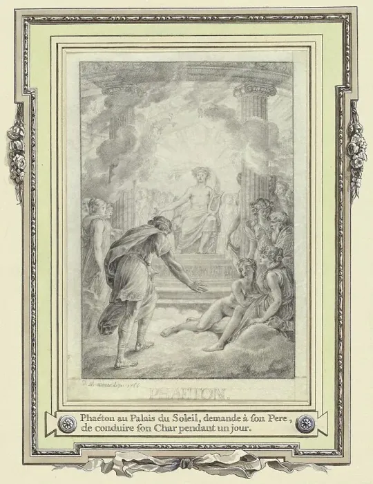 Framed Print : Phaeton au Palais du Soleil... 1766. Creator: Jean-Michel Moreau Framed Print : Phaeton au Palais du Soleil... 1766. Creator: Jean-Michel Moreau