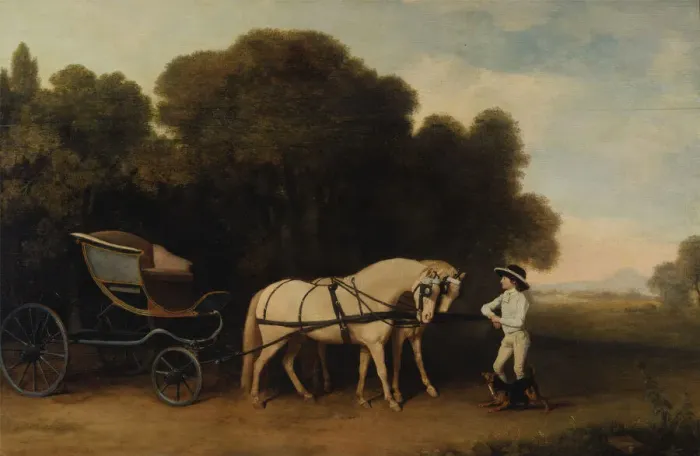 Framed Print : Phaeton with a Pair of Cream Ponies and a Stable-Lad, 1780 and 1784 Framed Print : Phaeton with a Pair of Cream Ponies and a Stable-Lad, 1780 and 1784