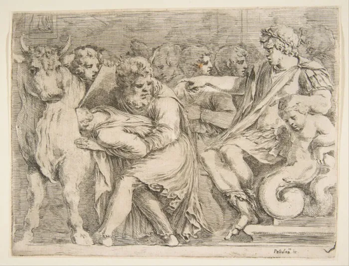 Framed Print : Phalaris Having Perillus Thrown into the Bronze Bull, 17th century Framed Print : Phalaris Having Perillus Thrown into the Bronze Bull, 17th century
