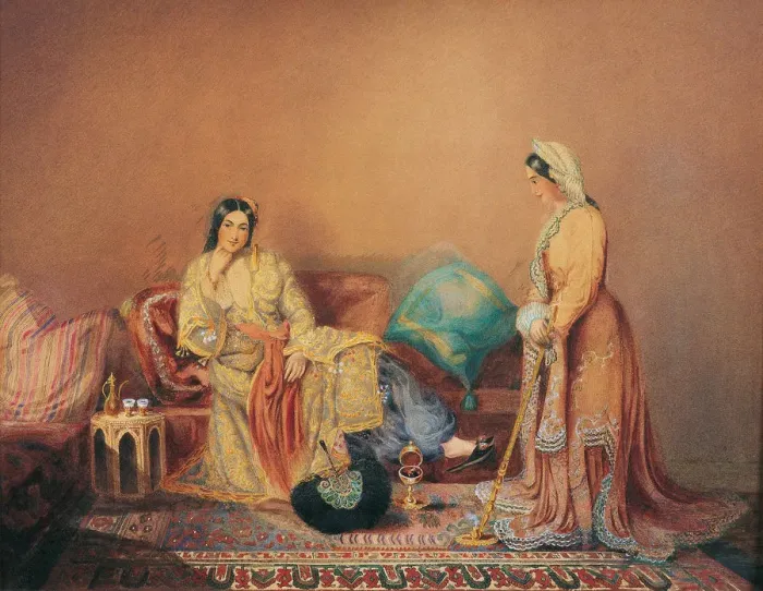 Framed Print : Phanariot Greek Ladies, Mid of the 19th cen Artist: Riviere, Daniel Valentine (1780-1854) Framed Print : Phanariot Greek Ladies, Mid of the 19th cen Artist: Riviere, Daniel Valentine (1780-1854)