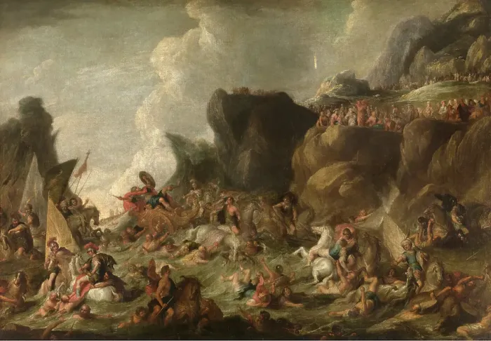 Framed Print : Pharaoh and his Army engulfed in the Red Sea. Creator: Vincent Malo Framed Print : Pharaoh and his Army engulfed in the Red Sea. Creator: Vincent Malo