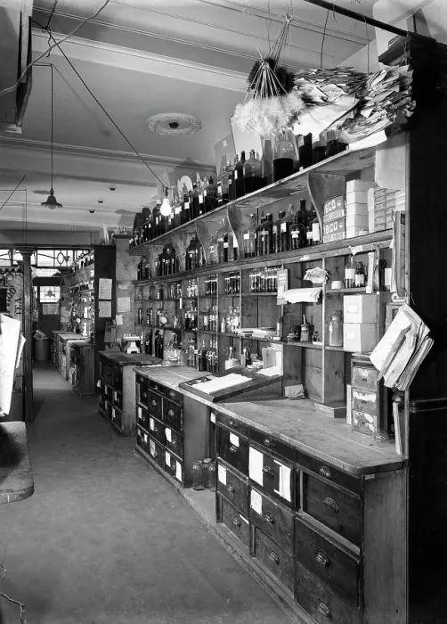 Framed Print : Pharmaceutical preparation area, Co-operative society, Barnsley, South Yorkshire, 1956 Framed Print : Pharmaceutical preparation area, Co-operative society, Barnsley, South Yorkshire, 1956