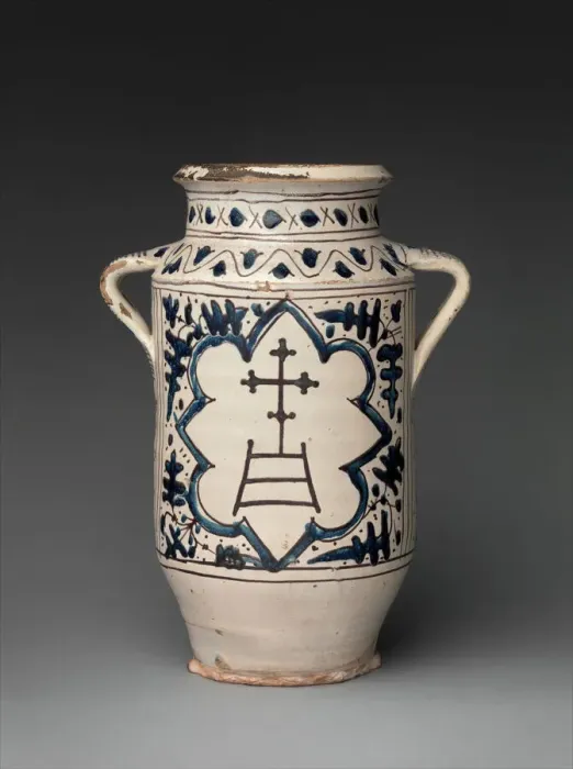 Framed Print : Pharmacy Jar with the Arms of the Hospital of Santa Maria della Scala, Italian, 1425-50 Framed Print : Pharmacy Jar with the Arms of the Hospital of Santa Maria della Scala, Italian, 1425-50