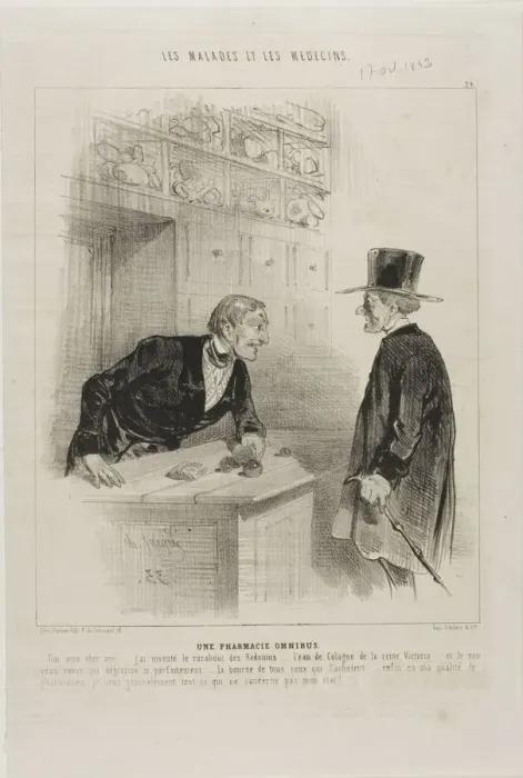 Framed Print : A Pharmacy for Every Need (plate 24), 1843. Creator: Charles Emile Jacque Framed Print : A Pharmacy for Every Need (plate 24), 1843. Creator: Charles Emile Jacque
