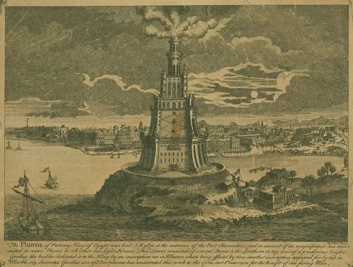 Framed Print : Pharos of Alexandria. Creator: Fischer von Erlach, Joseph Emanuel (1693-1742) Framed Print : Pharos of Alexandria. Creator: Fischer von Erlach, Joseph Emanuel (1693-1742)