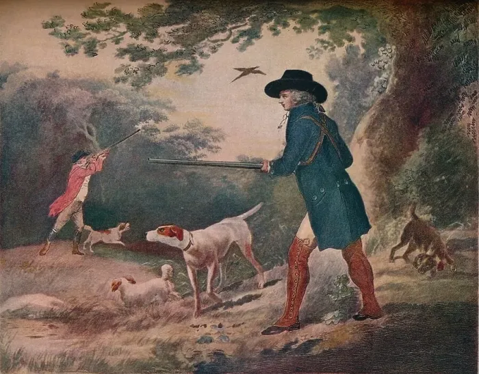 Framed Print : Pheasant Shooting, 1790, (1917). Artist: Robert Dodd Framed Print : Pheasant Shooting, 1790, (1917). Artist: Robert Dodd