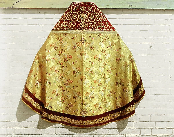 Phelonion [vestment] from the second half of the eighteenth century, from a very old..., 1911. Creator: Sergey Mikhaylovich Prokudin-Gorsky