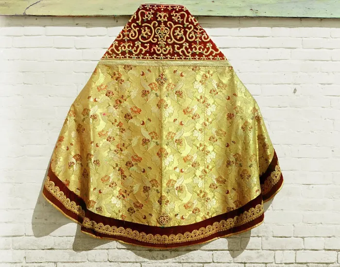 Framed Print : Phelonion [vestment] from the second half of the eighteenth century, from a very old... 1911. Creator: Sergey Mikhaylovich Prokudin-Gorsky