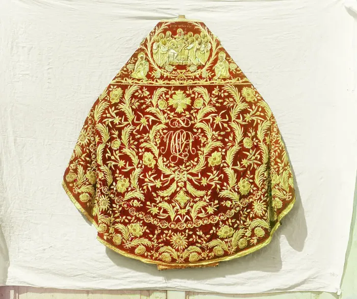 Framed Print : Phelonion [vestment]. From the time of Tsar Mikhail Feodorovich. In the vestry of the Assum... 1911 Creator: Sergey Mikhaylovich Prokudin-Gorsky
