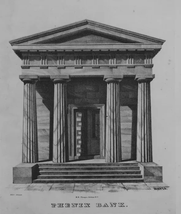 Framed Print : Phenix Bank, New York, 1826-29. Creator: Anthony Imbert Framed Print : Phenix Bank, New York, 1826-29. Creator: Anthony Imbert