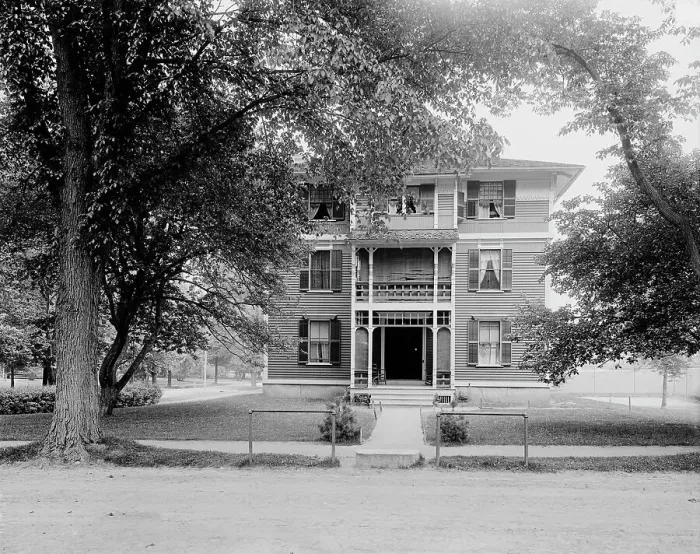 Framed Print : Phi Delta Theta House, Amherst College, between 1900 and 1910. Creator: Unknown Framed Print : Phi Delta Theta House, Amherst College, between 1900 and 1910. Creator: Unknown