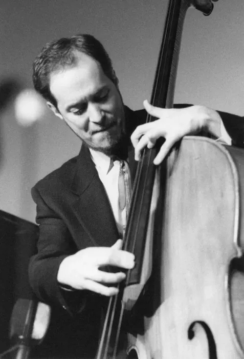 Framed Print : Phil Flanigan, playing double bass, c2006. Creator: Brian Foskett Framed Print : Phil Flanigan, playing double bass, c2006. Creator: Brian Foskett