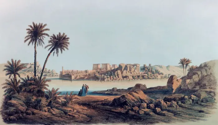 Framed Print : Philae, Egypt, 1842-1845. Artist: E Weidenbach Framed Print : Philae, Egypt, 1842-1845. Artist: E Weidenbach
