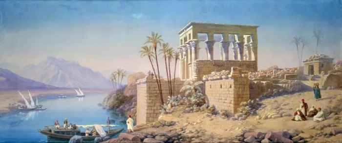 Framed Print : Philae, Egypt, 1863. Artist: Charles Emile de Tournemine Framed Print : Philae, Egypt, 1863. Artist: Charles Emile de Tournemine