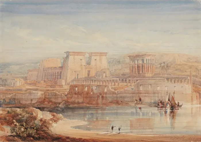 Framed Print : Philae: A View of the Temples from the South, 1839. Creator: David Roberts Framed Print : Philae: A View of the Temples from the South, 1839. Creator: David Roberts