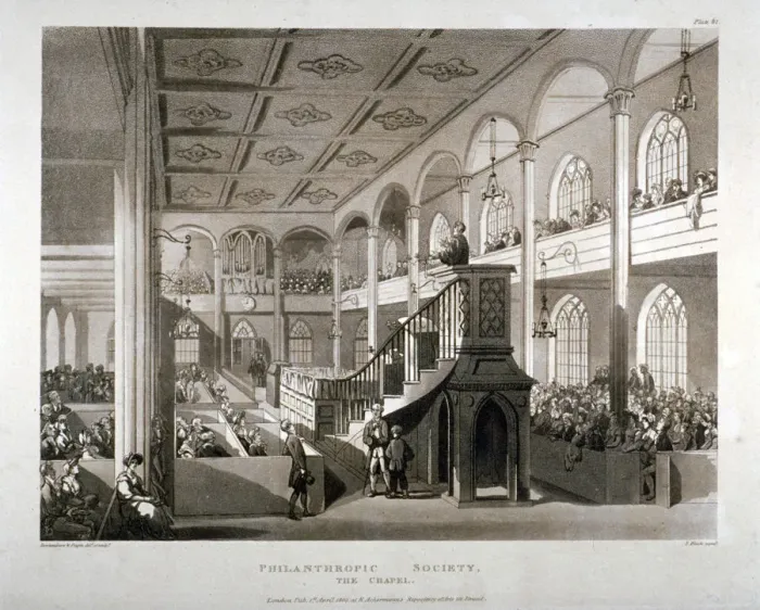 Framed Print : Philanthropic Society Institution Chapel, London Road, Southwark, London, 1809. Artist Framed Print : Philanthropic Society Institution Chapel, London Road, Southwark, London, 1809. Artist