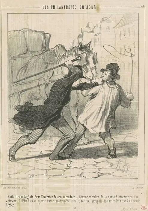 Framed Print : Philantrope anglais dans l'exercice... 19th century. Creator: Honore Daumier Framed Print : Philantrope anglais dans l'exercice... 19th century. Creator: Honore Daumier